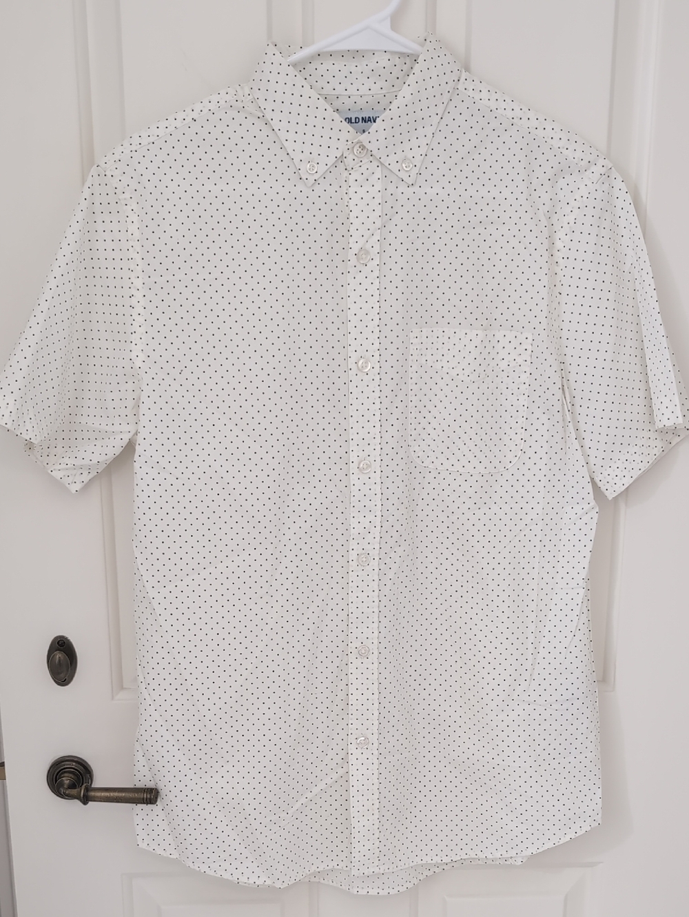Men Old Navy Polka Dot Short Sleeve Button Down Shirt - Small